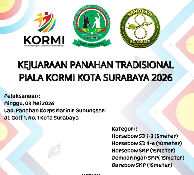 Kejuaraan Panahan Tradisional Piala KORMI Kota Surabaya 2026